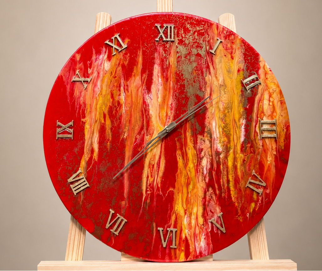 Handcrafted resin wall clock by MBpoxy