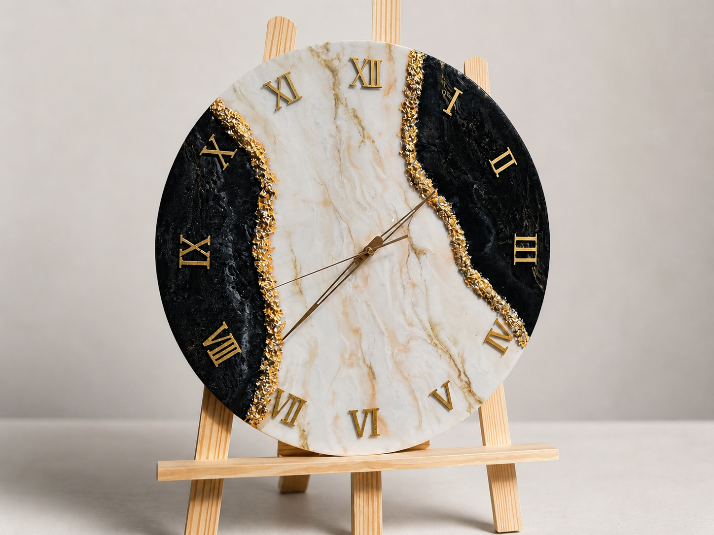 Handcrafted resin wall clock by MBpoxy