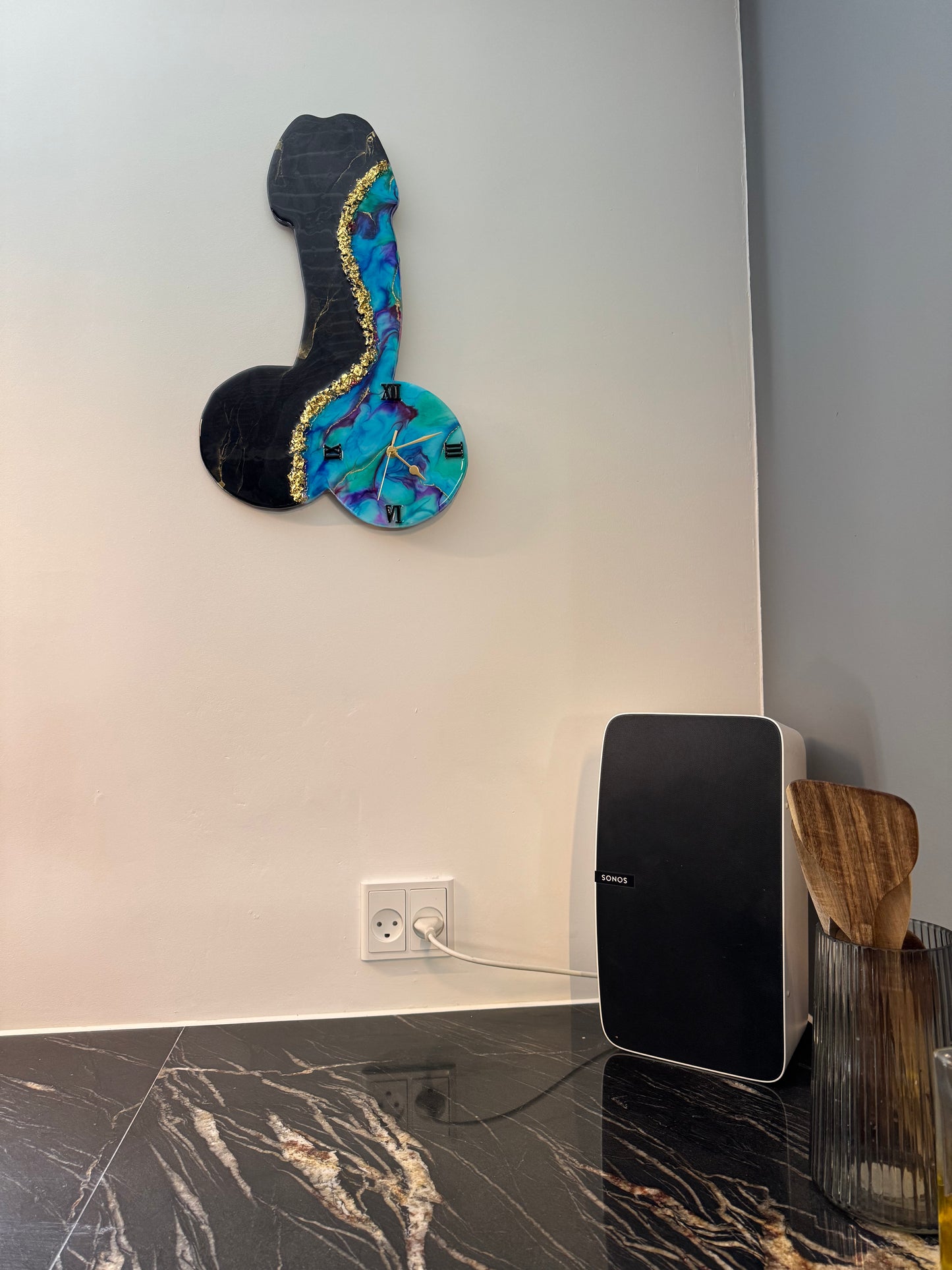 Handcrafted resin wall clock by MBpoxy