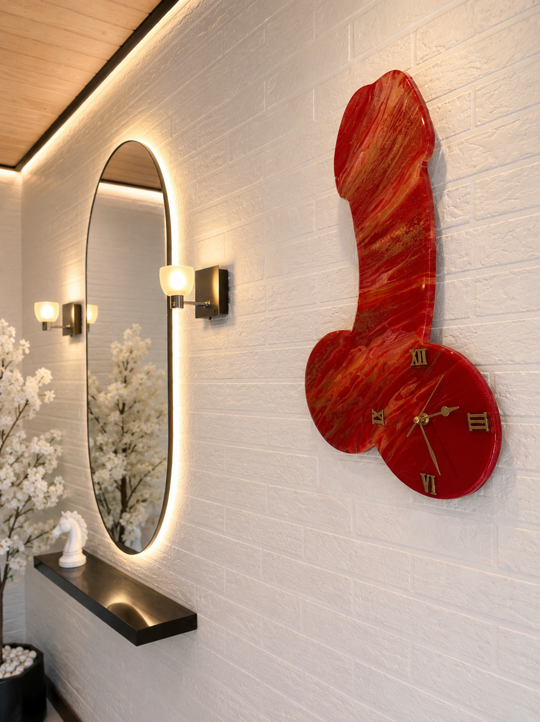 Handcrafted resin wall clock by Mbpoxy